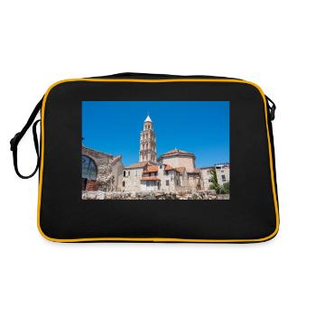 Die Kathedrale des Heiligen Domnius aus dem Vomitorium - Retro Tasche - Schwarz/Gold - Hinten