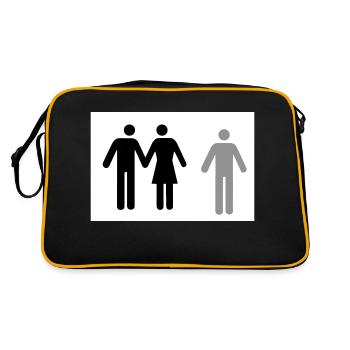 Couple and single icon flat - Retro Bag - black/gold - Back