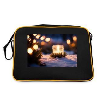 Bougie de verre dans la neige - Sac Retro - noir/or - Dos