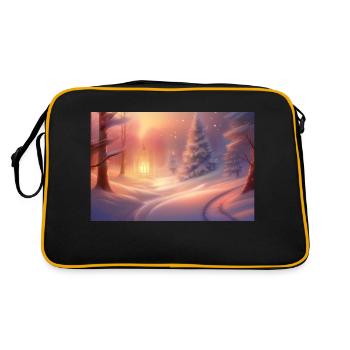 Promesse de Noël dans la forêt d’hiver - Sac Retro - noir/or - Dos