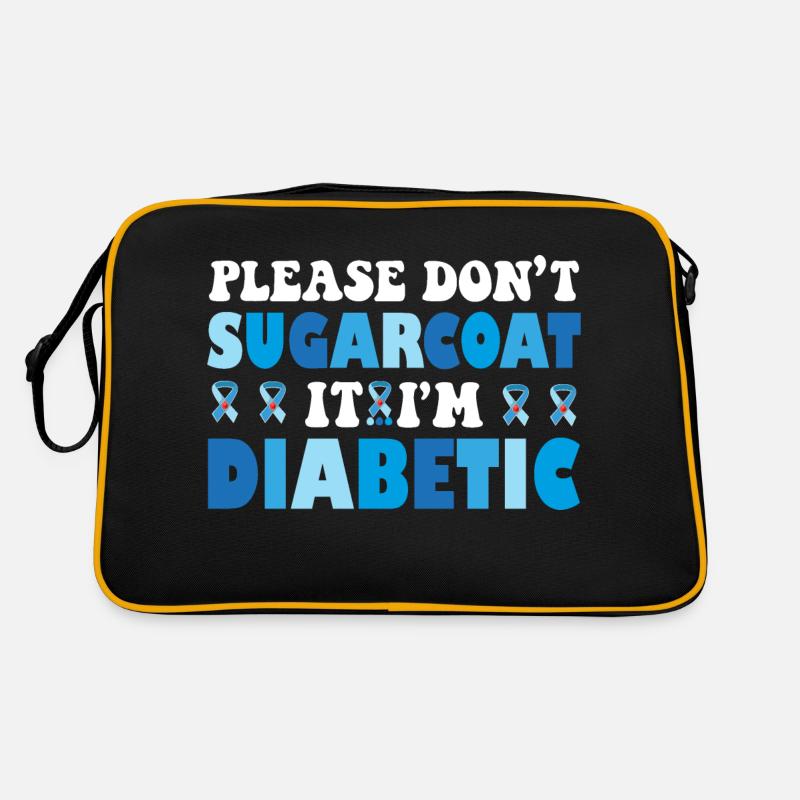 Please Don't Sugarcoat It I'm Diabetic - Retro Bag - black/gold