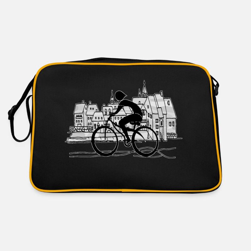 Radfahrer - Retro Tasche - Schwarz/Gold