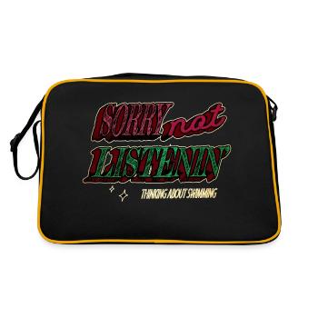 Swimming Swim Bike Run Tshirts Joke - Retro Bag - black/gold - Back