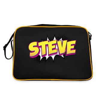 Steve Nom personnalisé Style bande dessinée Pop Art, Steve - Sac Retro - noir/or - Dos