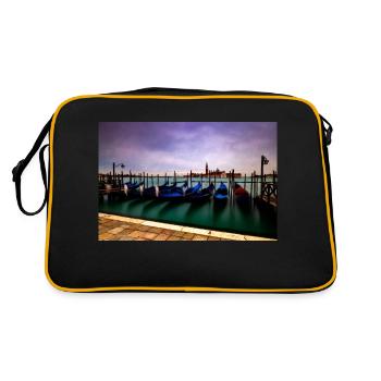 Gondolas in St. Mark's Square - Retro Bag - black/gold - Back