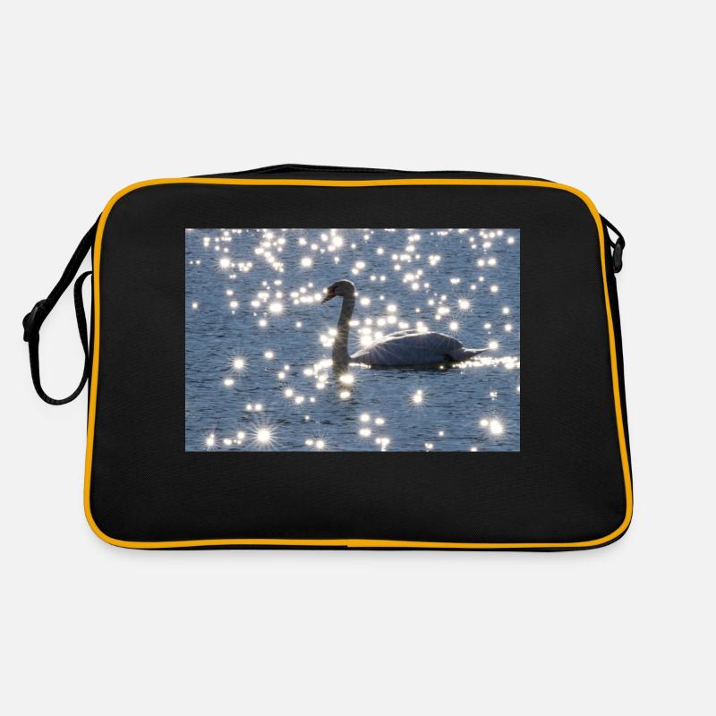 Cygne avec des étoiles de soleil Sac Retro