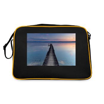 Evening atmosphere at Lake Ammersee - Retro Bag - black/gold - Back