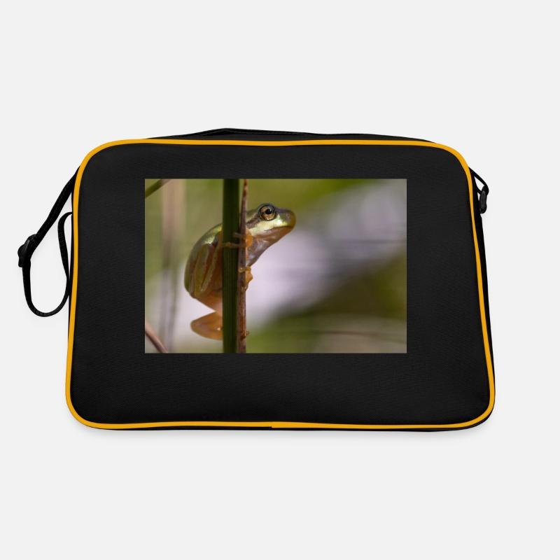 Laubfrosch - Retro Tasche - Schwarz/Gold
