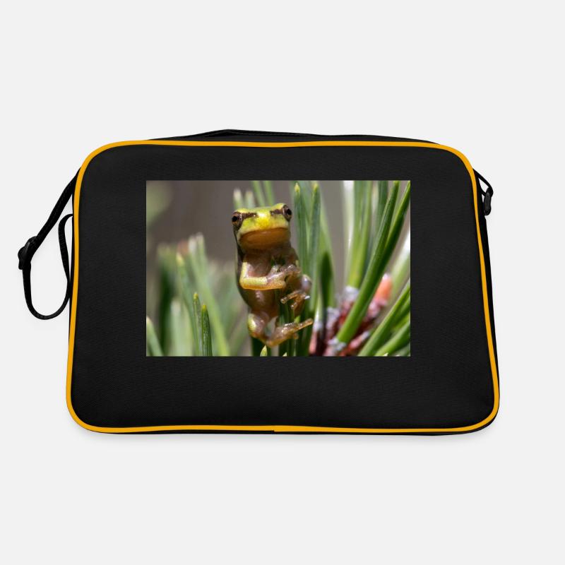 Laubfrosch - Retro Tasche - Schwarz/Gold