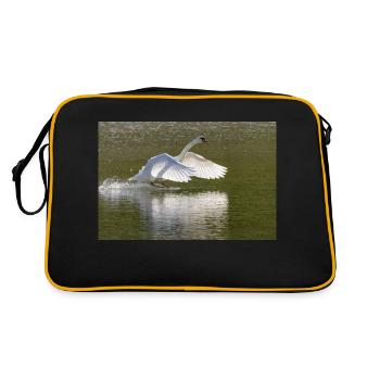 Swan landing - Retro Bag - black/gold - Back