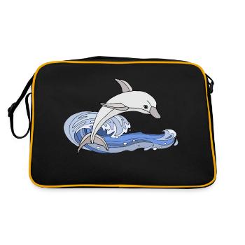 Delfin - Retro Tasche - Schwarz/Gold - Hinten
