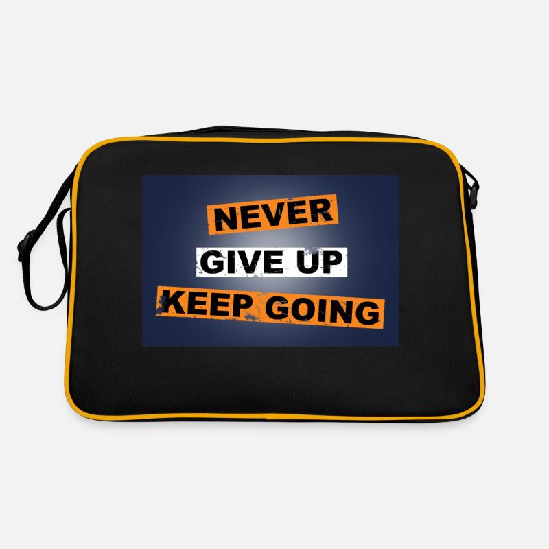 Never Give up keep going saying lettering Retro Bag