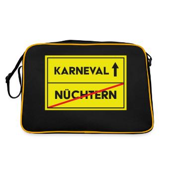 Straßenschild Karneval geradeaus weg von Nüchtern - Retro Tasche - Schwarz/Gold - Hinten
