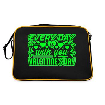 Aimez-moi la Saint-Valentin Joyeux Valentin Saint-Valentin - Sac Retro - noir/or - Dos