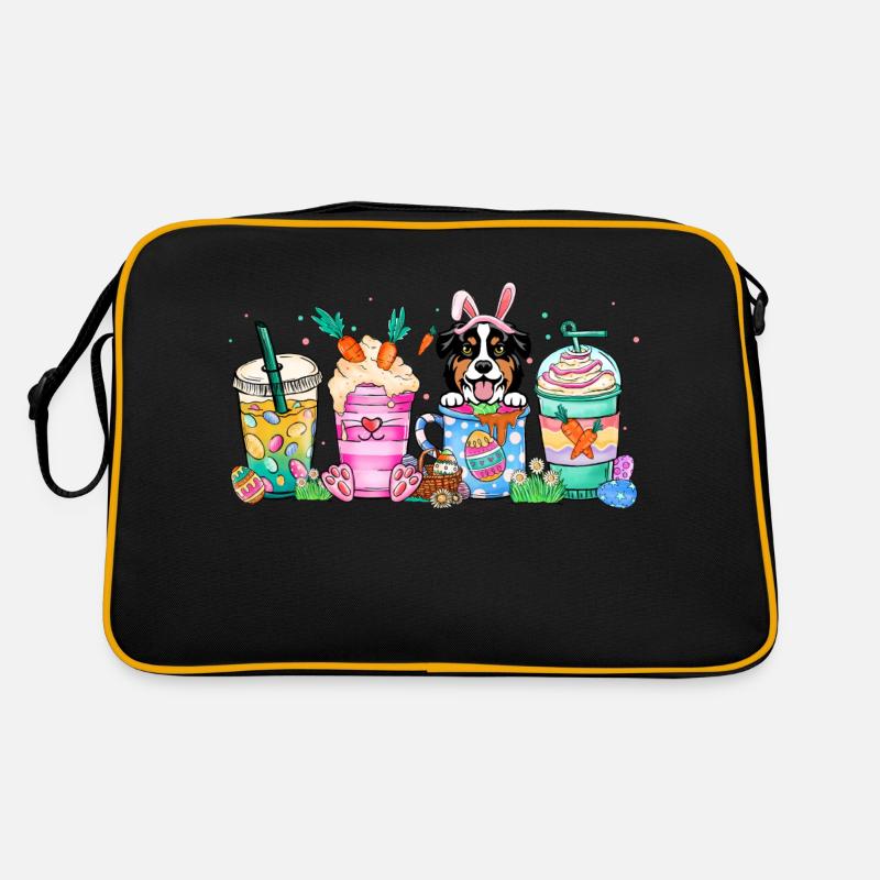 Hund Kaffee Ostern australiansheperd 4500x5400Austr Retro Tasche