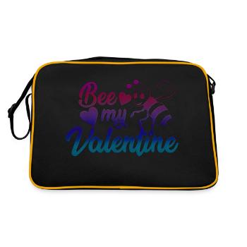 Liebe glückliches Herz Karte Valentinstag Vektor Design Kunst - Retro Tasche - Schwarz/Gold - Hinten