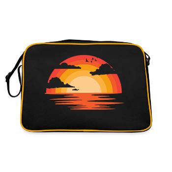 coucher du soleil - Sac Retro - noir/or - Dos