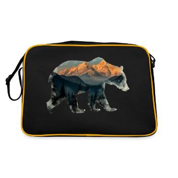 Berg der Bären - Retro Tasche - Schwarz/Gold - Hinten