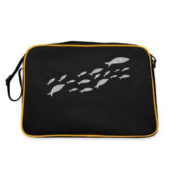 Silver Sardine Fish - Retro Bag - black/gold - Back