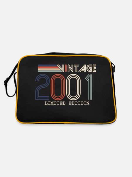 Vintage 2001 Cadeau Anniversaire - Millésime 2001 - Sac Retro - noir/or - Dos
