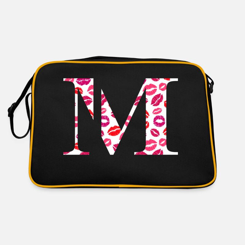 Lettre m bisous - Sac Retro - noir/or