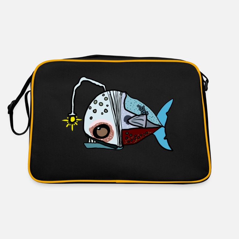 Fischmechanik Neon Farbgebung Retro Tasche