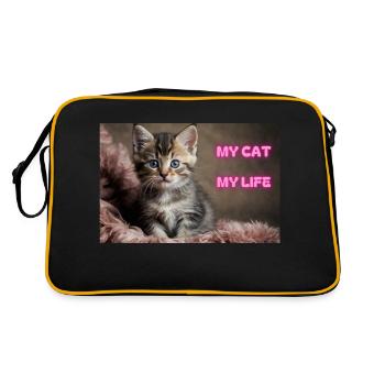 MY CAT MY LIFE - MON CHAT MA VIE - Retro Bag - black/gold - Back
