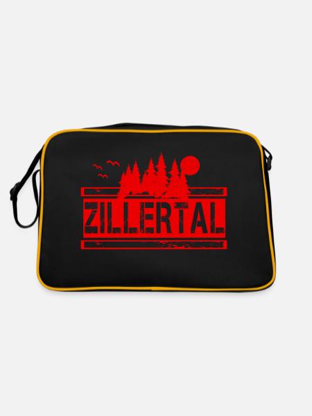 Zillertal rot 7n vintage - Retro Tasche - Schwarz/Gold - Hinten