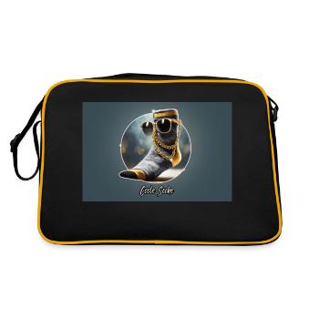 Pun ambiguous german expression – Coole Socke - Retro Bag - black/gold - Back