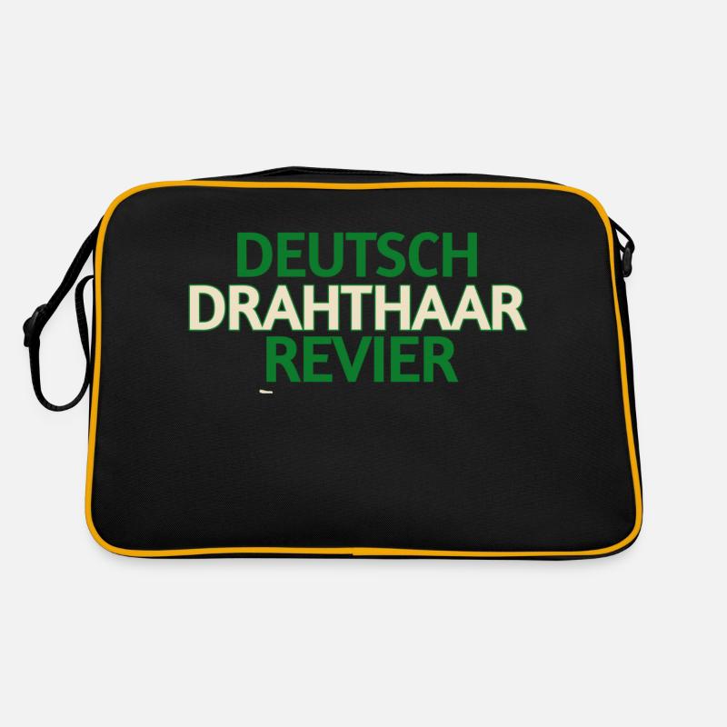 Deutsch Drahthaar - Retro Tasche - Schwarz/Gold