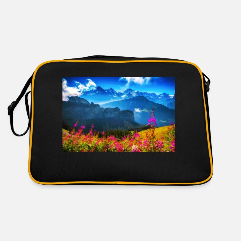 SOMMER ALPEN - Retro Tasche - Schwarz/Gold