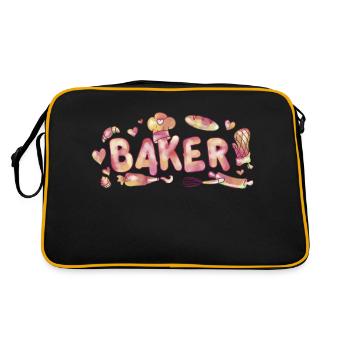 Baker - Retro Tasche - Schwarz/Gold - Hinten