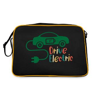Drive Electric EV Driver Charge Car - Retro Tasche - Schwarz/Gold - Hinten