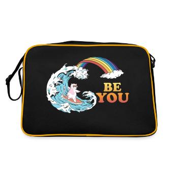 Surf de chat aux couleurs trans LGBT dans le - Sac Retro - noir/or - Dos