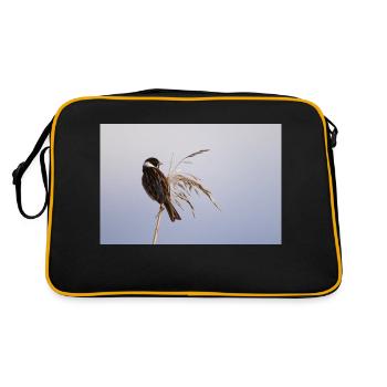 Bunting On Reeds - Retro Bag - black/gold - Back