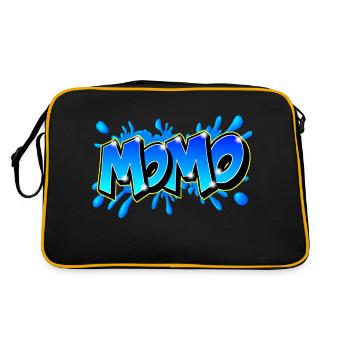 Graffiti Name MOMO printable on evrything - Sac Retro - noir/or - Dos