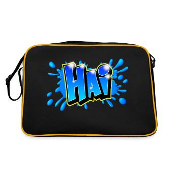 Graffiti name "HAI" Printable any medium! - Retro Bag - black/gold - Back