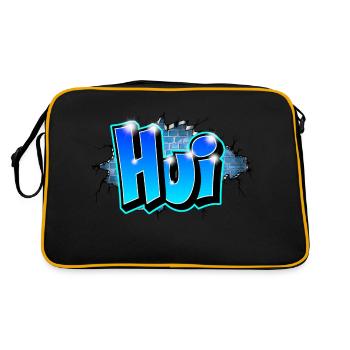 Graffiti HUI printable on any medium - Retro Bag - black/gold - Back