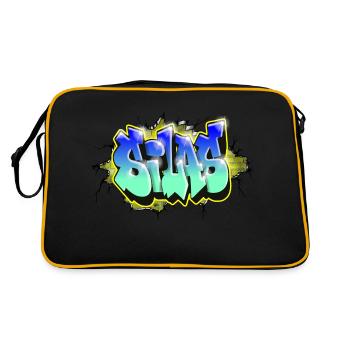 Graffiti SILAS scratch gift BIRTHDAY BIRTH - Retro Bag - black/gold - Back