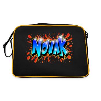 Graffiti NOVAK custom graff print - Retro Bag - black/gold - Back