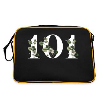 Number 101 Floral Green - 101st Floral Birthday - Retro Bag - black/gold - Back