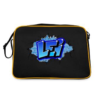 GRAFFITI PRENOM LEI IMPRIMABLE PAR MAX LE TAGUEUR - Sac Retro - noir/or - Dos