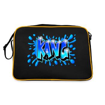 KANG GRAFFITI NAME DRUCK - Retro Tasche - Schwarz/Gold - Hinten