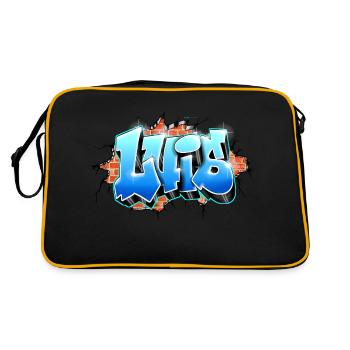 Luis graffiti prénom imprimable sur tout/ brique - Sac Retro - noir/or - Dos