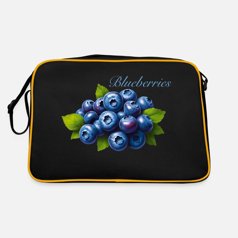 Blueberries - Retro Tasche - Schwarz/Gold