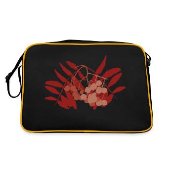 Abstract rowan berry - Retro Bag - black/gold - Back