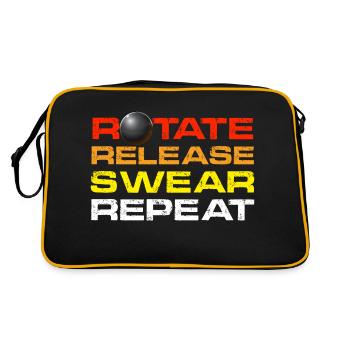 rotation, relâchement, jurer, répéter Conception pour un lancer de poids - Sac Retro - noir/or - Dos
