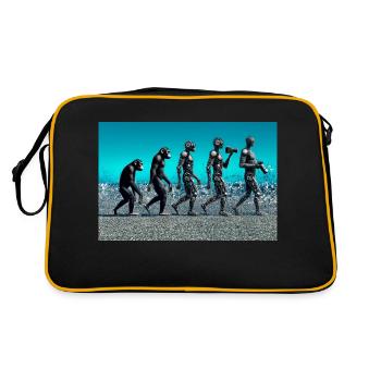 Photographer evolution: from monkey to AI photographer - Retro Bag - black/gold - Back