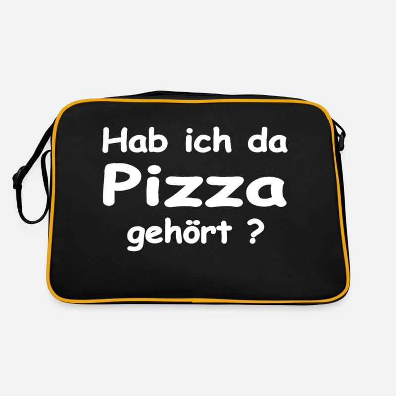 Pizza - Retro Tasche - Schwarz/Gold
