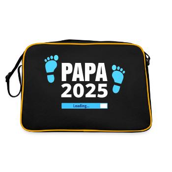Papa 2025 Loading - Cadeau pour les futurs pères - Sac Retro - noir/or - Dos